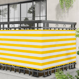 Schermo da balcone Giallo e Bianco 100 x 800 cm Tessuto Oxford