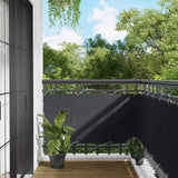 Schermo da balcone Nero 75 x 200 cm Oxford alu rivestito in PU