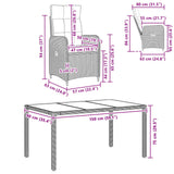 Set da pranzo per esterni 5 pcs polyrattan