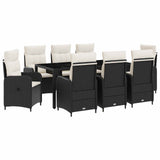 Set da pranzo per esterni 9 pcs Nero e Bianco Crema
