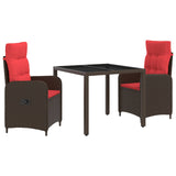 Set da pranzo per esterni 3 pcs polyrattan