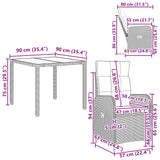 Set da pranzo per esterni 5 pcs polyrattan