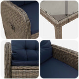 Set da pranzo per esterni 7 pcs polyrattan