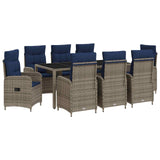 Set da pranzo per esterni 9 pcs polyrattan
