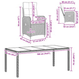 Set da pranzo per esterni 9 pcs polyrattan