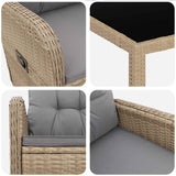 Set da pranzo per esterni 5 pcs Beige e Grigio Chiaro