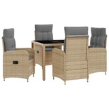 Set da pranzo per esterni 5 pcs Beige e Grigio Chiaro