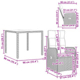 Set da pranzo per esterni 5 pcs Beige e Grigio Chiaro