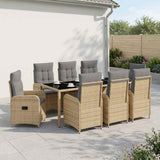 Set da pranzo per esterni 9 pcs Beige e Grigio Chiaro