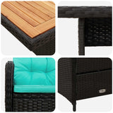 Set da pranzo per esterni 3 pcs polyrattan
