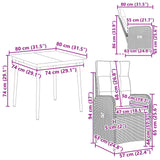 Set Tavolo da Salotto con cuscino con cuscino 5 pcs