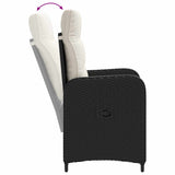 Set Tavolo da Salotto con cuscino 7 pcs Nero e Bianco Crema