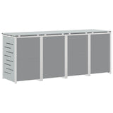 Stoccaggio contenitore a ruote for 4 Bins 240L Acciaio Inox