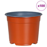 Vaso Rotondo per Fiori 100 pcs Terracotta  10 x 8 cm Plastica