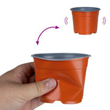 Vaso Rotondo per Fiori 200 pcs Terracotta  10 x 8 cm Plastica