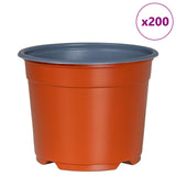 Vaso Rotondo per Fiori 200 pcs Terracotta  10 x 8 cm Plastica