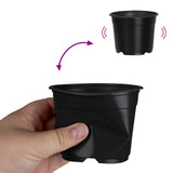 Vaso Rotondo per Fiori 100 pcs Nero  10 x 8 cm Plastica