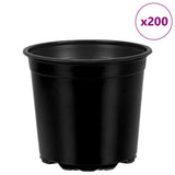 Vaso per Fiori 200 pcs Nero  15 x 13 cm Plastica