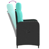 Set da pranzo per esterni 5 pcs Nero e Turchese polyrattan