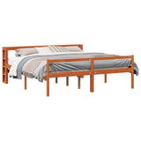 Struttura del letto 2 pcs Marrone cerato Legno di Pino Massello