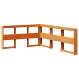 Letto Libreria con testiera 2 pcs Marrone cerato 200 x 150 cm