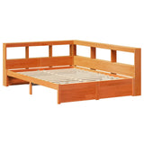 Letto Libreria con testiera 2 pcs Marrone cerato 200 x 150 cm