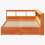 Letto Libreria con testiera 2 pcs Marrone cerato 200 x 150 cm
