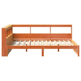 Letto Libreria con testiera 2 pcs Marrone cerato 200 x 150 cm