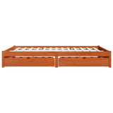 Struttura del letto 3 pcs Marrone cerato Legno di Pino Massello