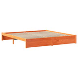 Letto Libreria con testiera 2 pcs Marrone cerato 200 x 200 cm