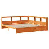 Letto Libreria con testiera 2 pcs Marrone cerato 200 x 200 cm