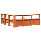 Letto Libreria con testiera 2 pcs Marrone cerato 200 x 200 cm