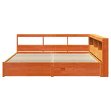 Letto Libreria con testiera 2 pcs Marrone cerato 200 x 200 cm