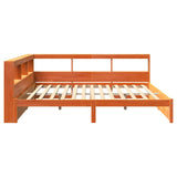Letto Libreria con testiera 2 pcs Marrone cerato 200 x 200 cm