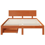 Struttura del letto 3 pcs Marrone cerato Legno di Pino Massello