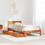 Struttura del letto 3 pcs Marrone cerato Legno di Pino Massello