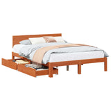 Struttura del letto 3 pcs Marrone cerato Legno di Pino Massello