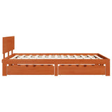 Struttura del letto 3 pcs Marrone cerato Legno di Pino Massello