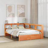 Letto Libreria con testiera 2 pcs Marrone cerato 200 x 140 cm