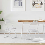 Sedia pieghevole 2 pcs Pelle Sintetica Bianco 48 x 43,5 x 81 cm