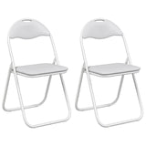 Sedia pieghevole 2 pcs Pelle Sintetica Bianco 48 x 43,5 x 81 cm