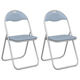 Sedia pieghevole 2 pcs Grigio 48 x 43,5 x 81 cm Pelle Sintetica