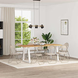 Sedia pieghevole 8 pcs Sabbia 48 x 43,5 x 81 cm Pelle Sintetica