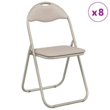 Sedia pieghevole 8 pcs Sabbia 48 x 43,5 x 81 cm Pelle Sintetica
