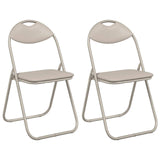 Sedia pieghevole 2 pcs Sabbia 48 x 43,5 x 81 cm Pelle Sintetica