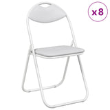 Sedia pieghevole 8 pcs Bianco 48 x 43,5 x 81 cm Pelle Sintetica