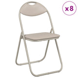 Sedia pieghevole 8 pcs Sabbia 48 x 43,5 x 81 cm Pelle Sintetica