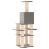 Albero per gatti con pali per graffiare in sisal Grigio Chiaro