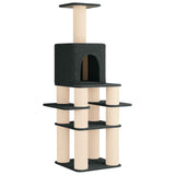 Albero per gatti con pali per graffiare in sisal Grigio Scuro