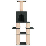 Albero per gatti con pali per graffiare in sisal Grigio Scuro
